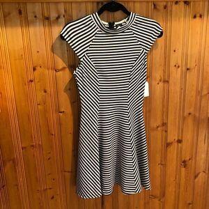 Privy Stripped Fit & Flare Dress Size Small